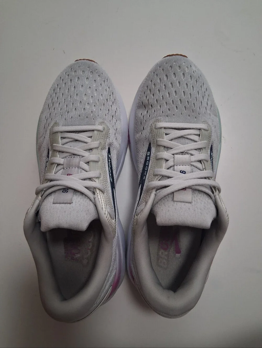 Brooks Ghost 16 Womens Running Shoes Grey Purple 1204071D175 Size 8 Wide D